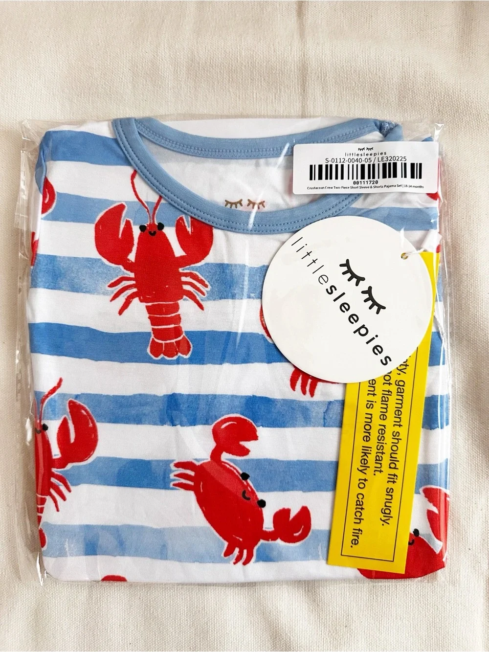 Little Sleepies Crustacean Crew Two-Piece Short Sleeve & Shorts Pajama Set